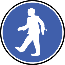 Download free blue round protection pedestrian icon
